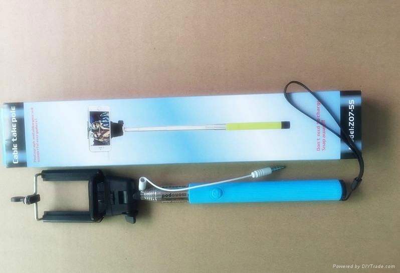extendable  cable  wired monopod selfie stick  3