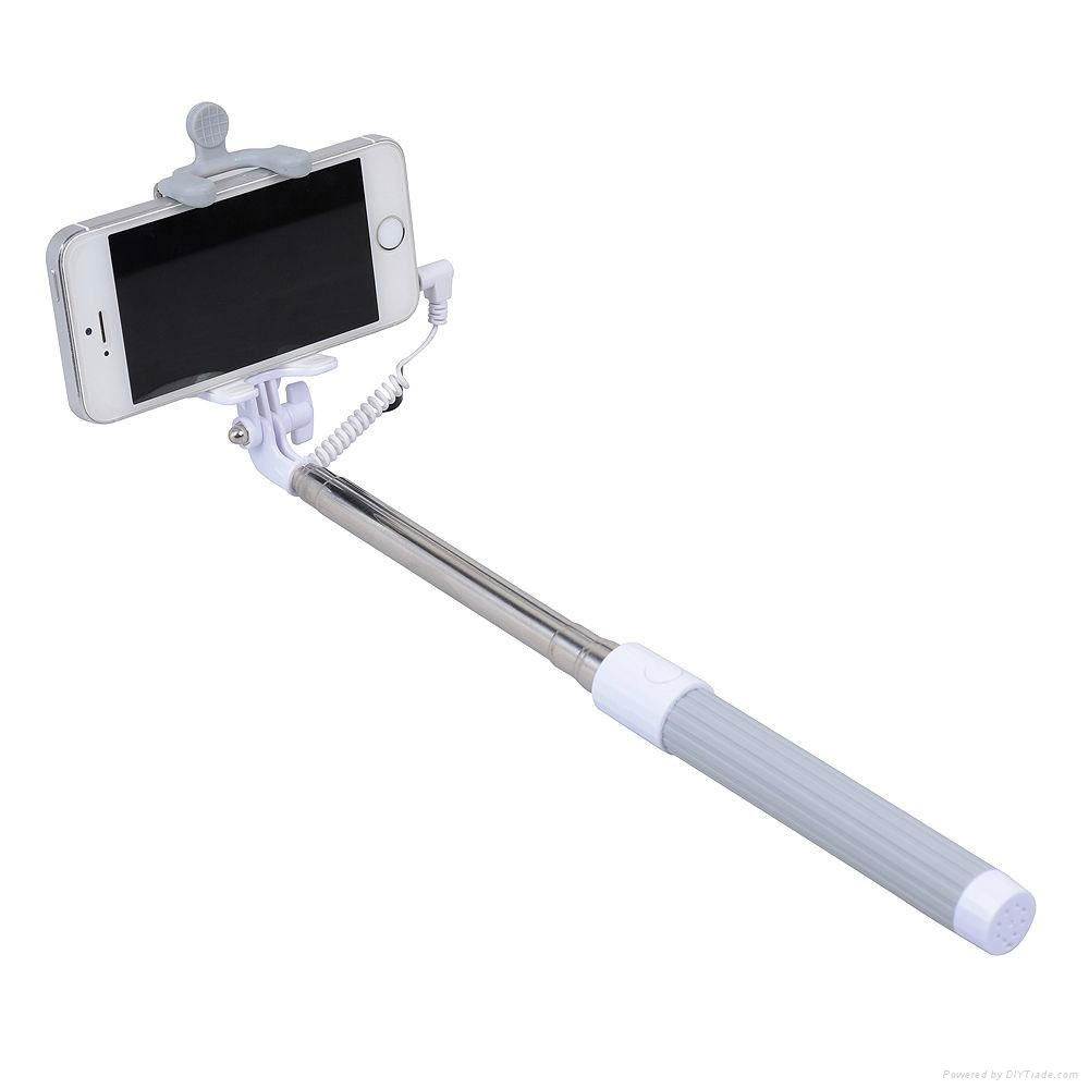 2015 attractive  cable wired selfie stick with mirror 2