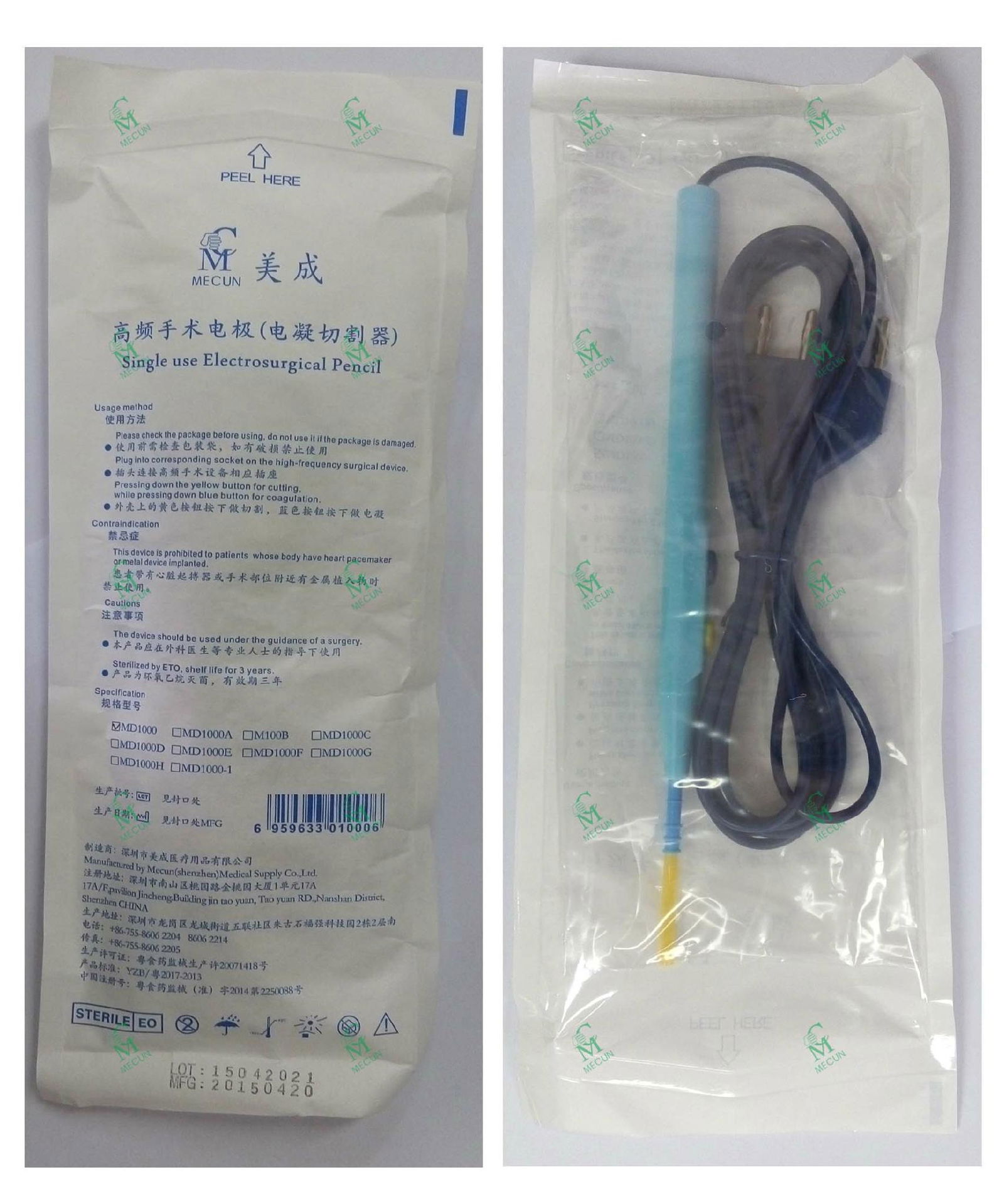 CE certificated Reusable Electrosurgical pencil  3