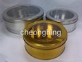 Round metal tin box with window 1