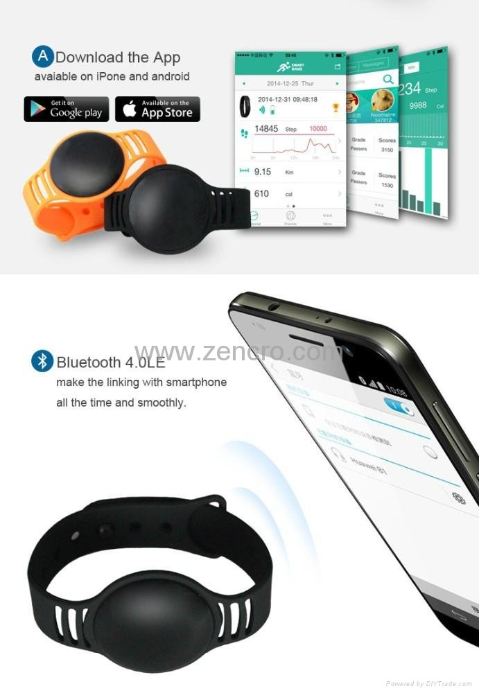 Calorie Pedometer Watch With Wristband Bluetooth 4.0 Waterproof Bluetooth Sport 
