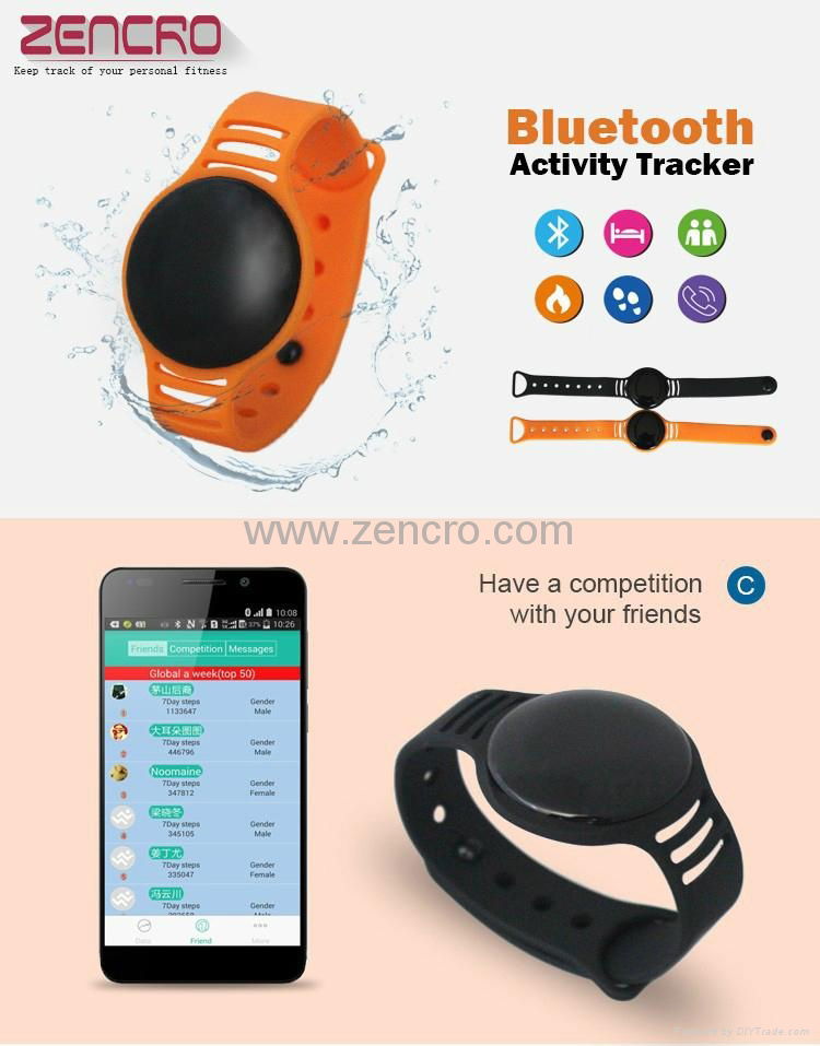 Calorie Pedometer Watch With Wristband Bluetooth 4.0 Waterproof Bluetooth Sport  4