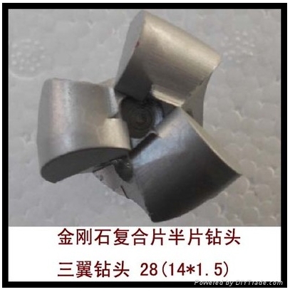 三強 金剛石復合片半片三翼鑽頭 28 14*1.5  2