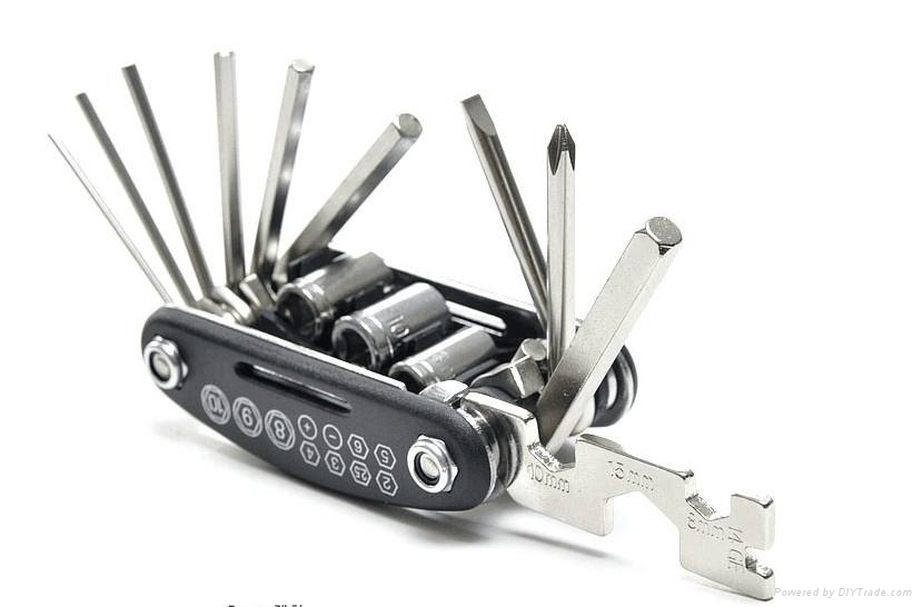 2016 New Design 15 in 1 Bicycle Repair Tool Multi Tool 