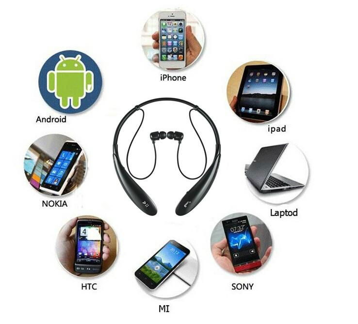 HBS800 sports stereo wireless headphones bluetooth headset for mobile phone  3