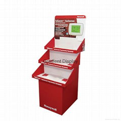 3 tiers cardboard display stand paper display shelf in store