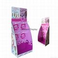 Floor hook cardboard display stand for product retail in market 3