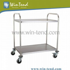 Stainless Steel Round Tube Serving Trolley