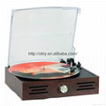 Retro Wooden vinyl turntable player with AM/FM radio 2015 2