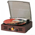 Retro Wooden vinyl turntable player with AM/FM radio 2015 5