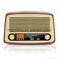 Home  Retro AM/FM wooden radio with  Alarm clock   1