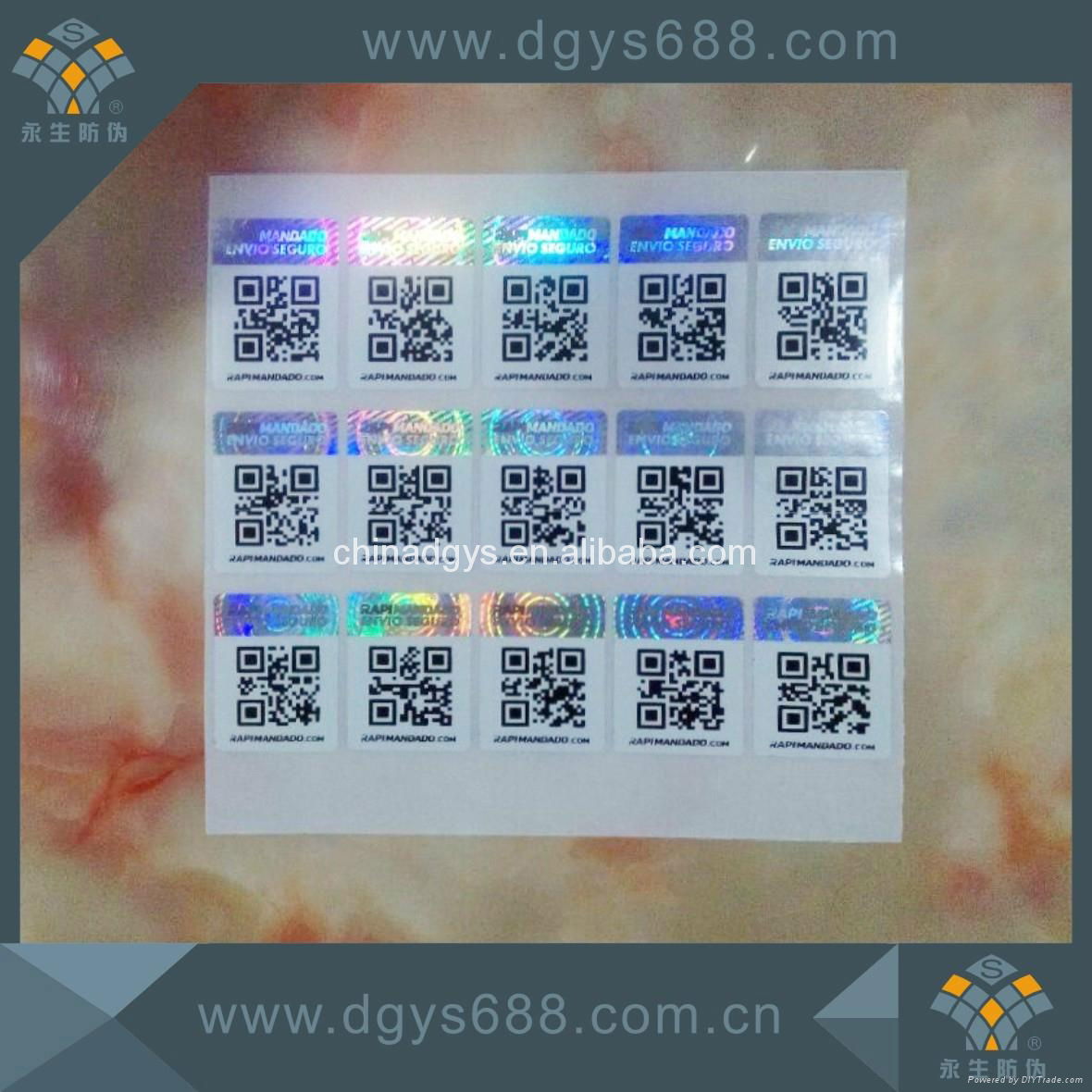 Barcode number hologram sticker