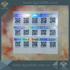 Barcode number hologram sticker