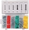 165pcs Pan Head Galvanized Self Tapping Screw and Plastic Anchor Assortment