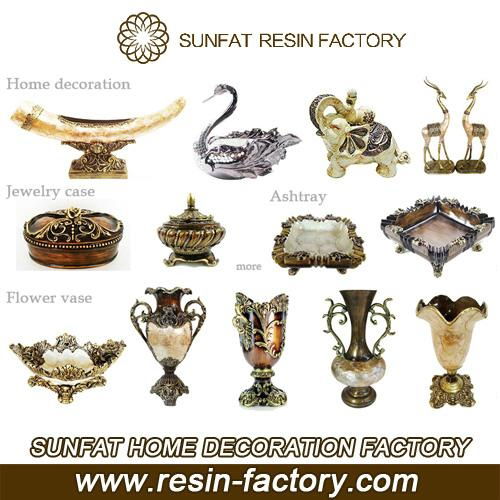 Resin chinese plated decorative flower vase with seashell wholesale 3