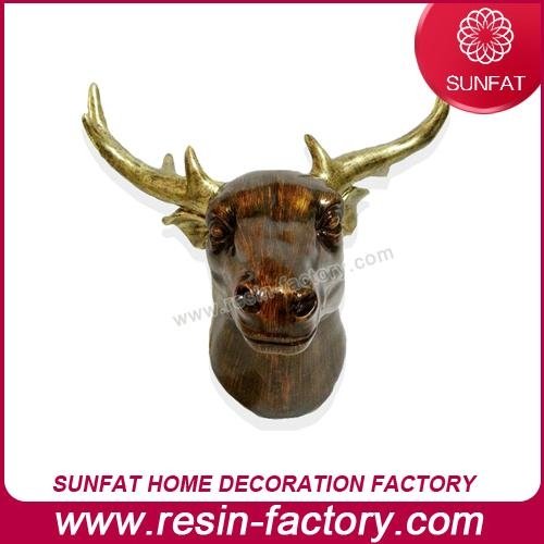 Modern european artifical resin home decor of animal head