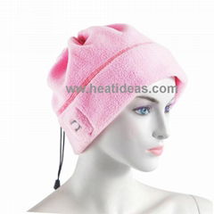 Battery powered far infrared heating head warmer