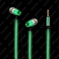 led light glowing earphone with OEM brand for mobile phone