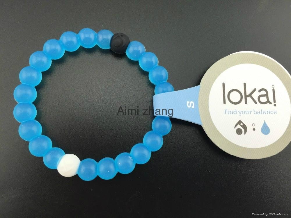 lokai blue clear silicone bead bracelet 