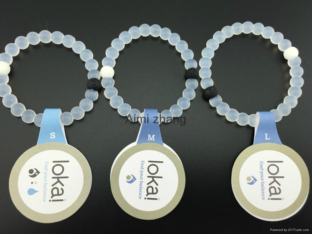 lokai blue clear silicone bead bracelet  5