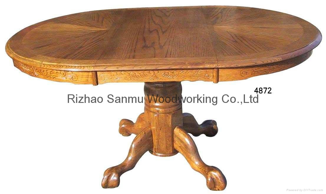 Wooden dining table with printing apron