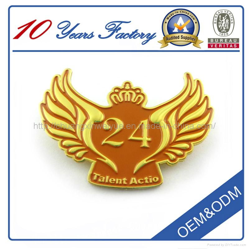 Wing Metal Badge with gold plated (cxwy-b04) 3