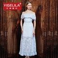 2015 YIGELILA 61150 Summer Autumn Sexy Long Dress Women Beach Ruffles Dresses 4