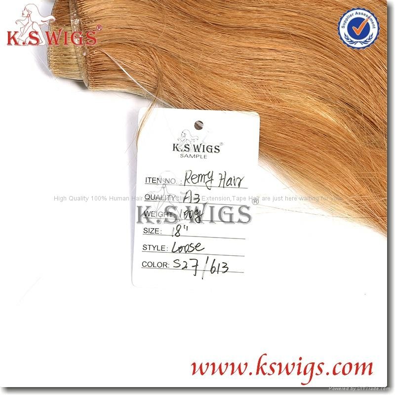 2015 Hot Selling PU Skin Weft Remy Human Hair Extension 5