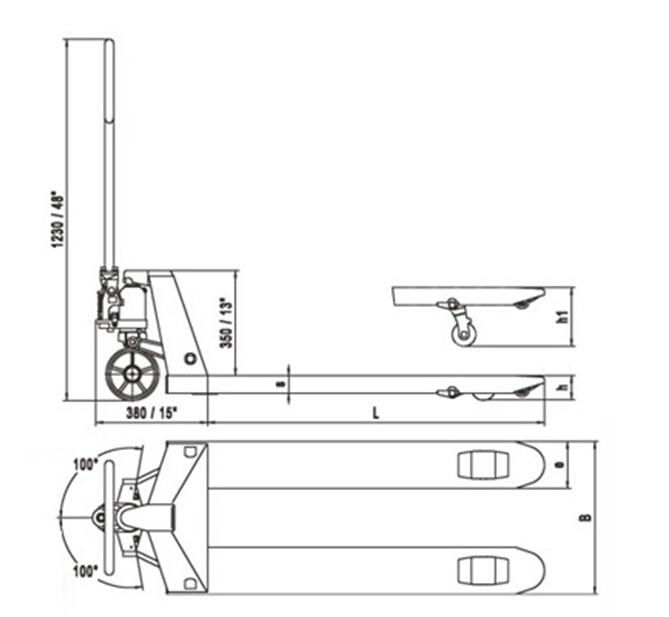 Hydraulic Hand Pallet Truck with DF PUMP 1680KG  2