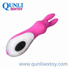 DL-Laura QunLi sextoy rechargeable vibrator for female rabbit massager