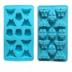 100% silicone Butterfly & owl chocolate mould