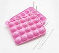 silicone lollipop mold round shape with stickers