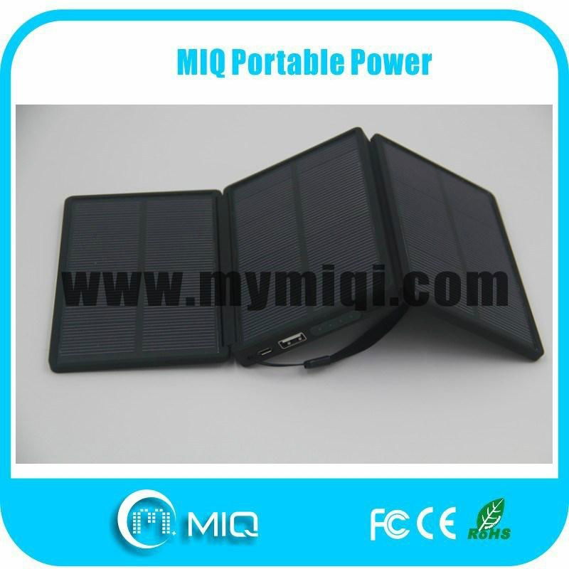 MIQ foldable solar power bank solar charger with solar light 6000MAH 2