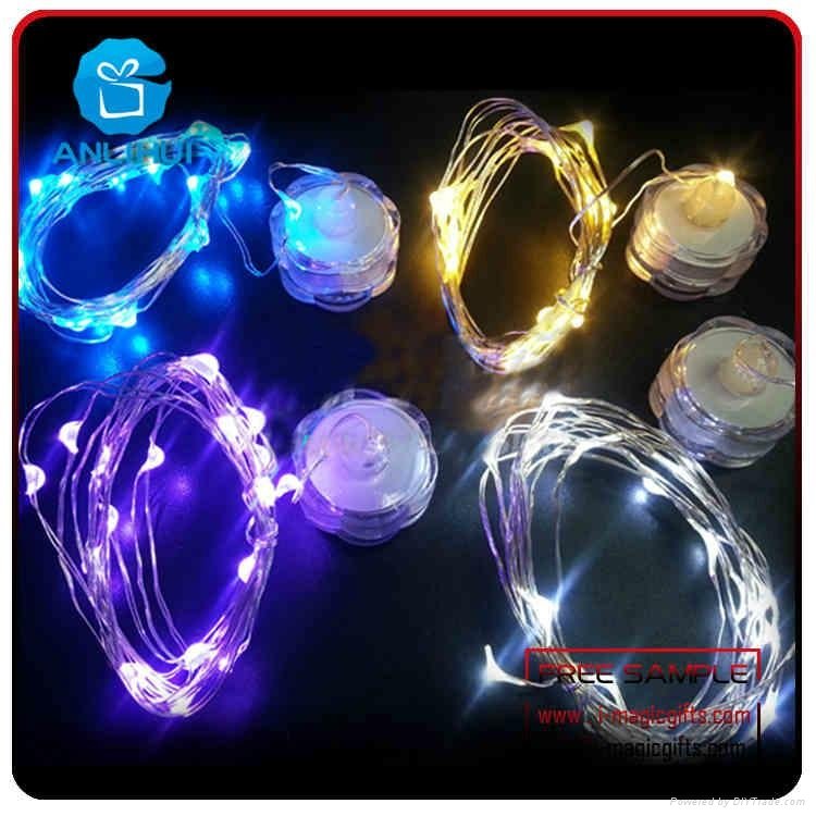 Holiday & Wedding decoration copper wire led string light with Crystal Balls 2