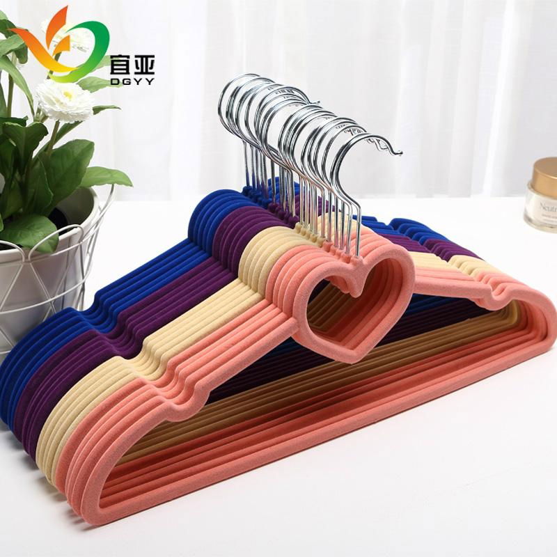 ew style Fashionable ABS plastic velvet flocked non-slip clothes hanger 5