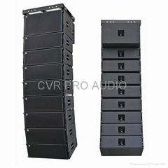 background music system + dual 10 inch powered line array system