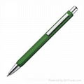 Blue metal ball pen square green