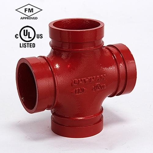 ductile iron grooved Pipe fitting  Reducer Cross Thread Outlet