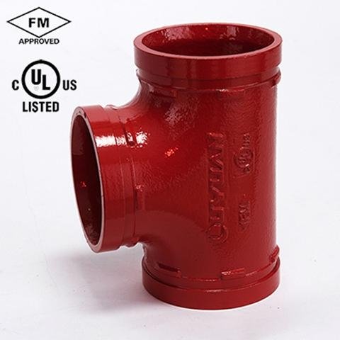 FM/UL Approved Grooved Pipe Fitting Equal Tee