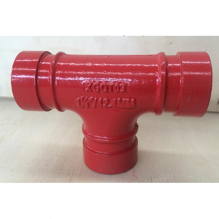 FM/UL Approved Grooved Pipe Fitting Equal Tee 3