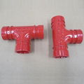 FM/UL Approved Grooved Pipe Fitting Equal Tee 4