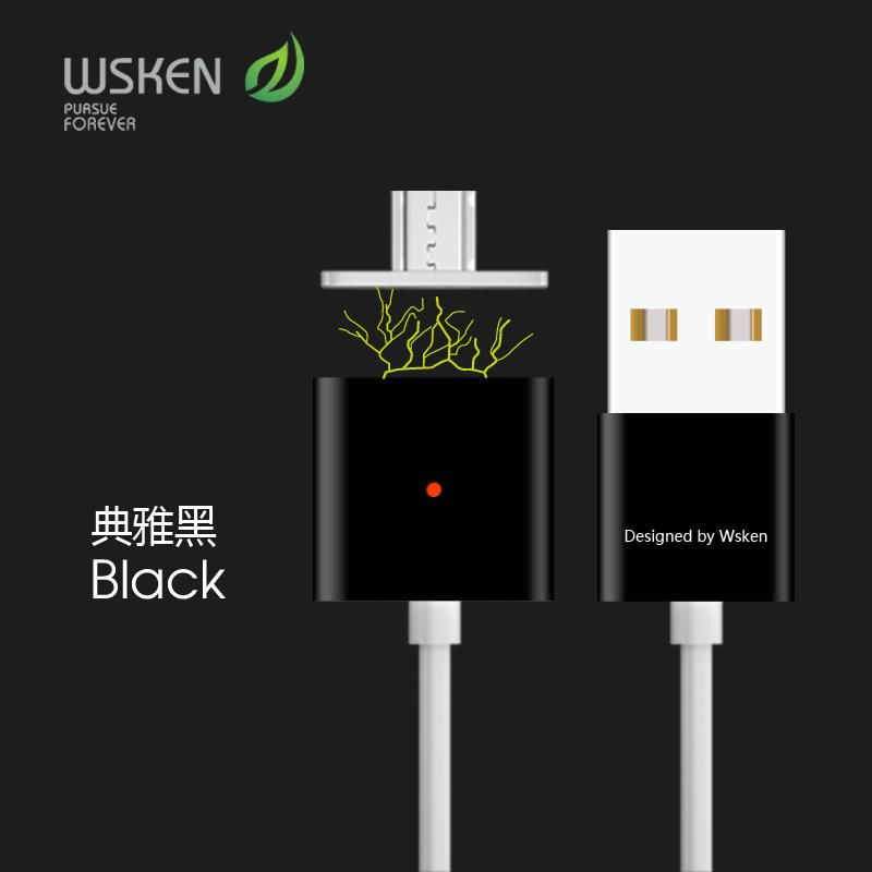 wsken smart double metal magnetic  cable for mirco usb phone