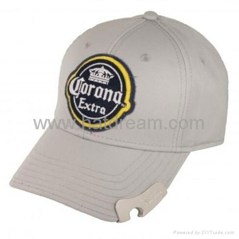 6 panel cotton  baseball custom embroidery promotional beer bottle opener hat ca 3