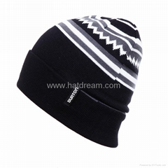 wholesale jacquard customized quick delivery autumn winter acrylic  beanie