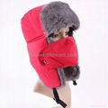 Earflap Russian Trooper Fur Ski Cap knitted winter warm hat bomber hat  4