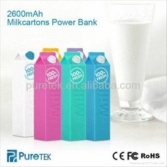 Milk Power Bank 2600mah Mobile Power Bank For Iphone 6plus