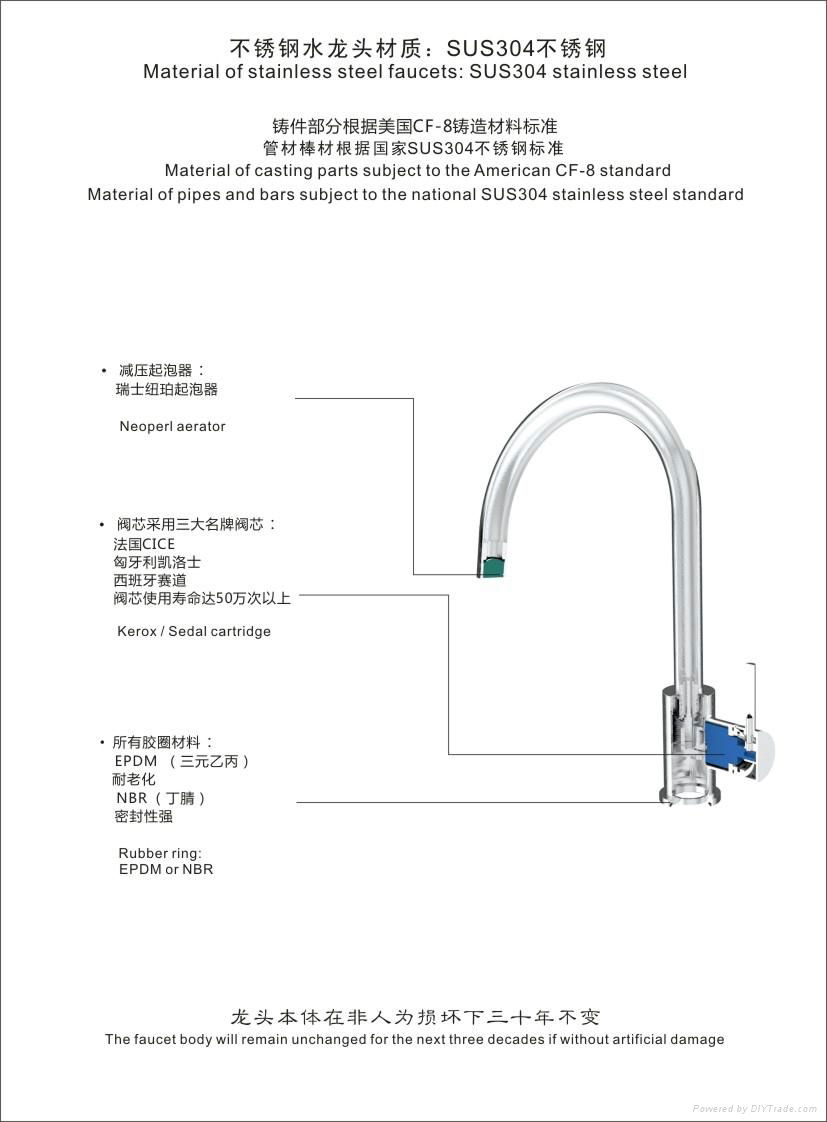 Cold and hot water kitchen faucet