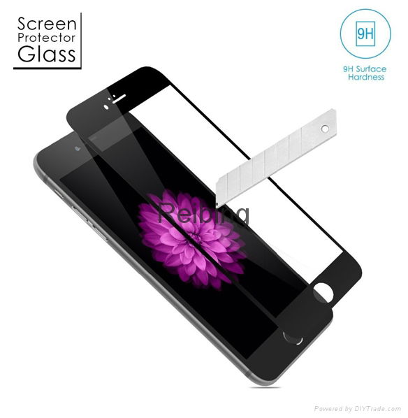 silk-screen 100% coverage  tempered glass iphone protector 5