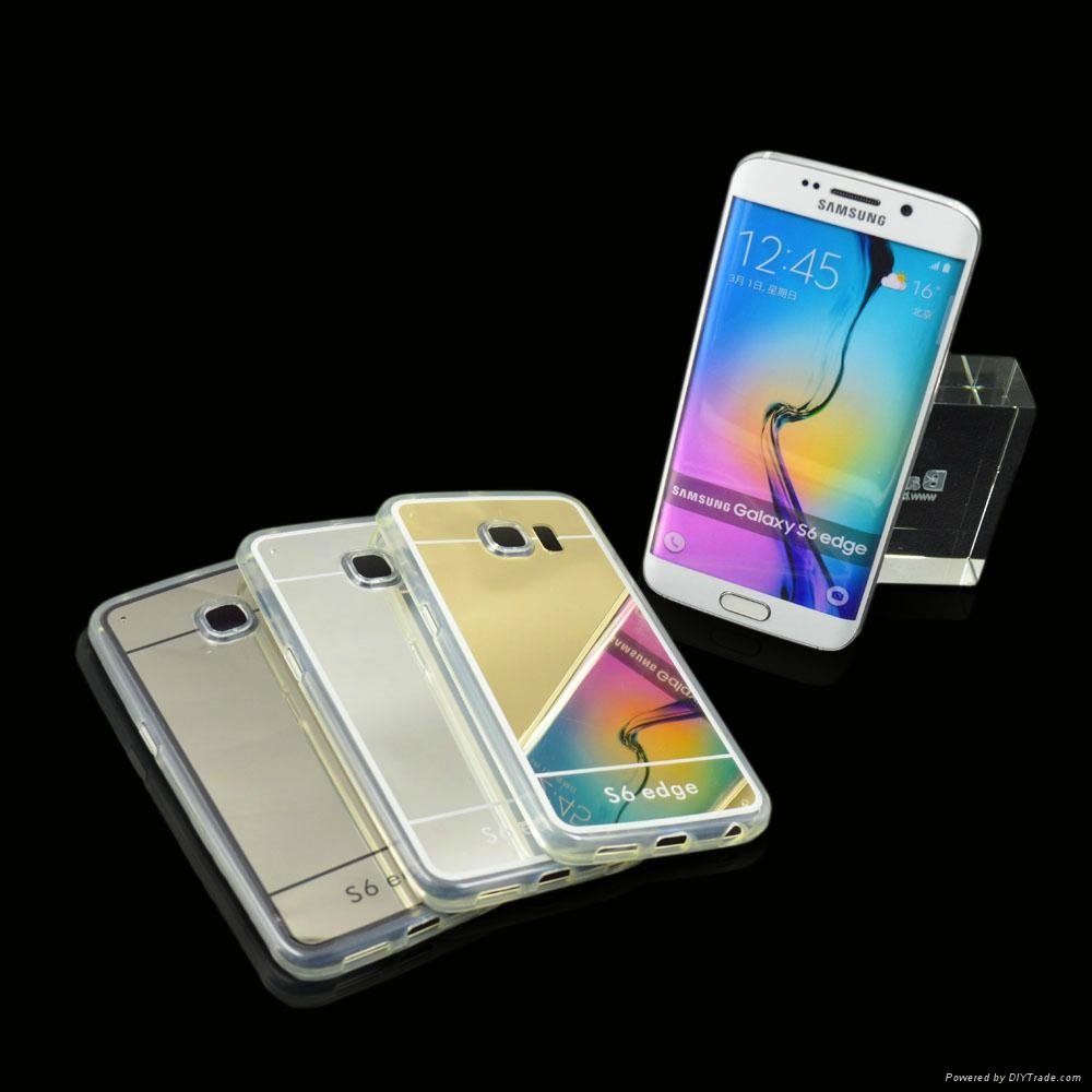 mold caseTPU case for galaxy s6 s6edge mirror 24k gold plating back cover  3