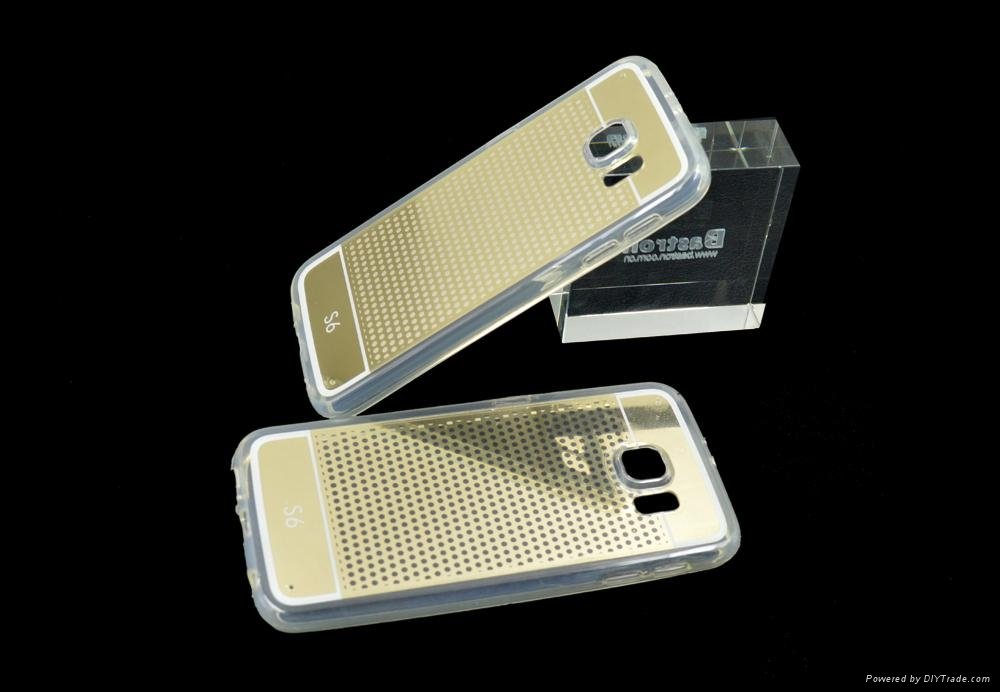 mold caseTPU case for galaxy s6 s6edge mirror 24k gold plating back cover  4